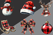 Red Black Christmas Clipart, an Illustration by Black Bird Studio (Thumbnail 4 of 6)