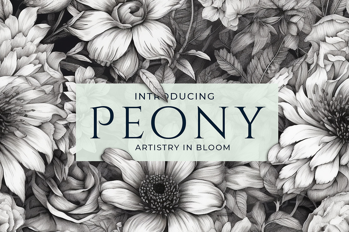 Peony - Sketch Flower Patterns, a Pattern Graphic by Pixel Perfect Patterns (Photo 1 of 8)