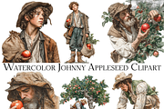 Watercolor Johnny Appleseed Clipart, an Object Graphic by ArtisticTimberStudio (Thumbnail 2 of 2)