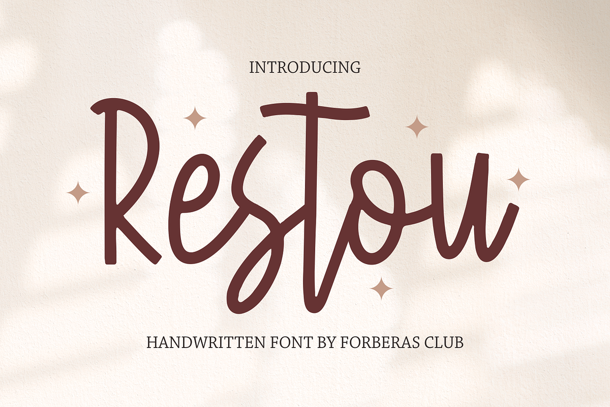 Restou | Handwritten Font, a Script Font by Forberas Club (Photo 1 of 8)