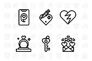 20 love line icon black and white, an Outline Icon by khalwa.studio (Thumbnail 3 of 3)
