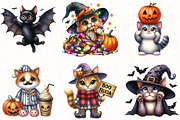 Halloween Cute Cat Clipart, an Illustration by OK Design (Thumbnail 3 of 5)
