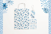 Blue watercolor floral collection, a Pattern Graphic by Wild Rose (Thumbnail 4 of 8)