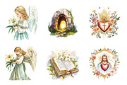 Vintage Christian Easter Clipart, an Illustration by SinaCreation (Thumbnail 2 of 4)