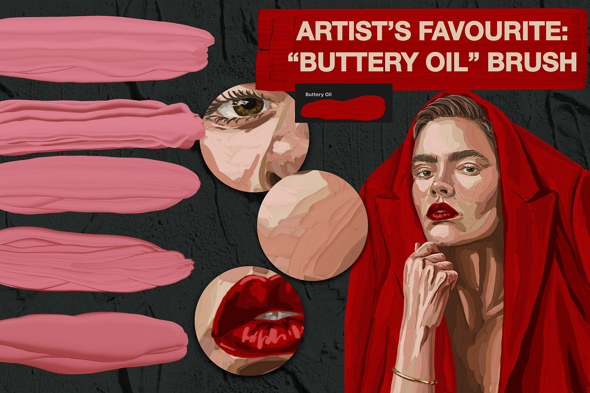 Thick Paint brushes for Procreate, a Brush Add-On by TheWhiteCatLab (Photo 6 of 10)