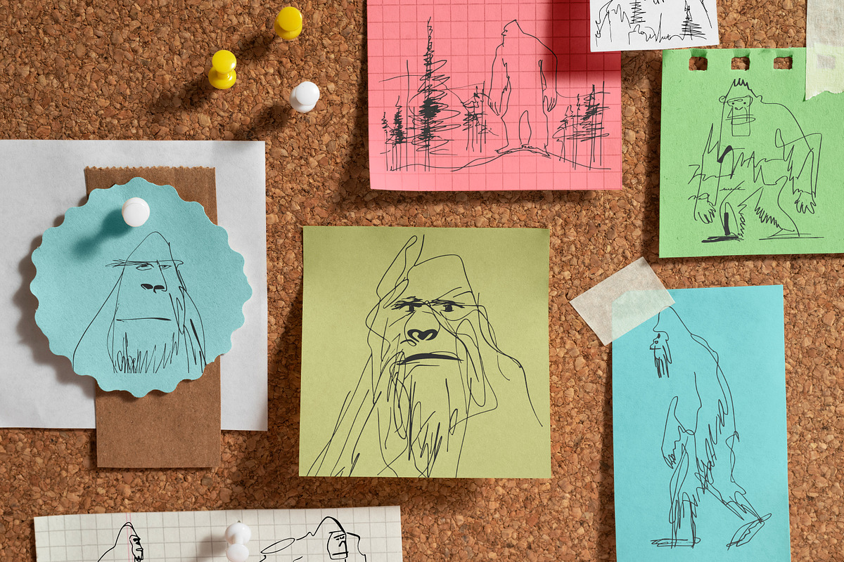 Bigfoot Scribbles PNG Illustrations, an Animal Illustration by Heather Green Designs (Photo 2 of 8)