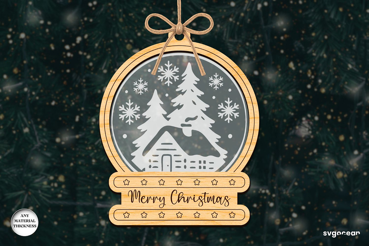 Christmas Snowglobe Ornaments SVG, a Decorative Illustration by svgocean (Photo 6 of 13)