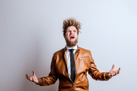 Portrait of a young hipster man in a studio screaming copy space featuring, a Person Photo by HalfPoint