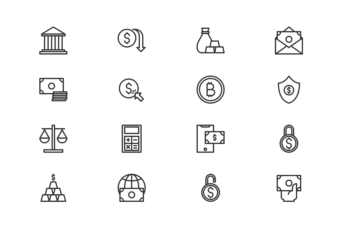 Banking Icons (40 icons), an Outline Icon by Middltone (Photo 4 of 4)