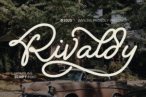 Rivaldy - Monoline Script Font, a Script Font by Inviline.co