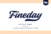 Fineday - Style One, a Script Font by Mika Melvas (Thumbnail 1 of 9)