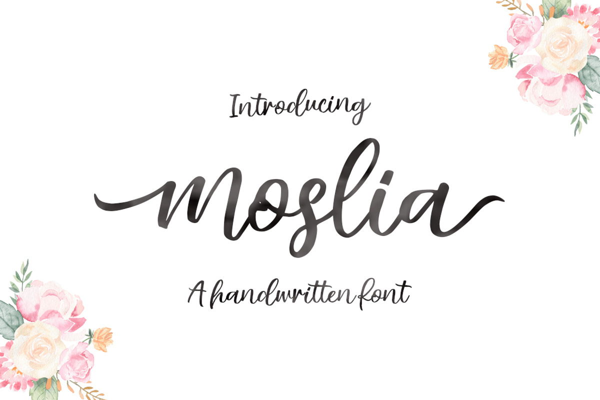 Moslia Handwritten Font, a Handwritten Font by Stripes Studio (Photo 1 of 8)