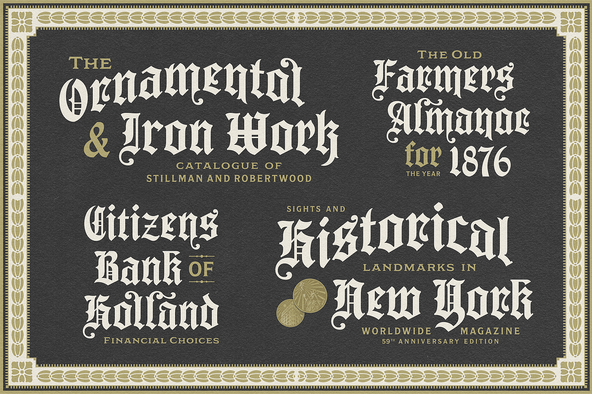 NS Philapost Fonts, a Blackletter Font by Novisouldado (Photo 7 of 9)