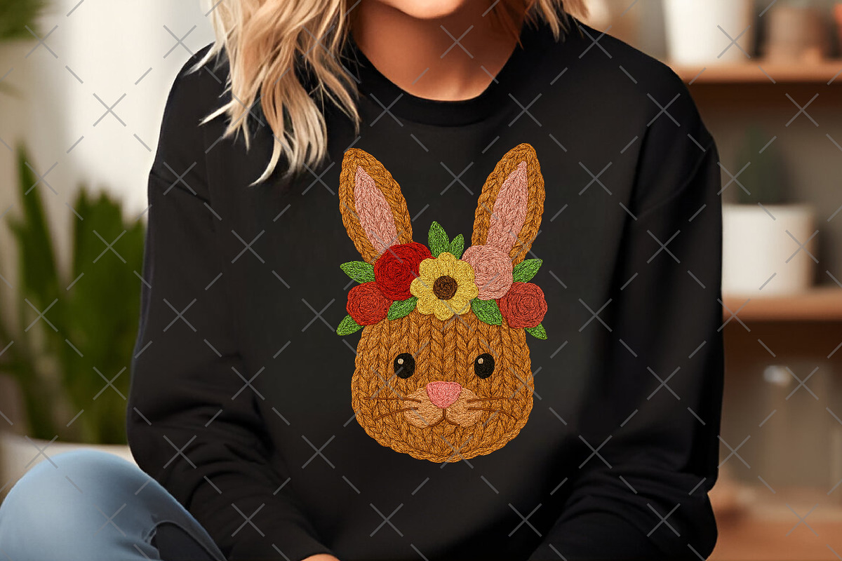 Yarn Bunny Face with Flower Crown, an Illustration by Craft Nest (Photo 5 of 6)