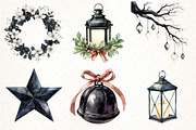 Black and White Christmas Clipart, an Illustration by Pixels.Craft (Thumbnail 2 of 7)