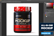 1lb Whey Protein Jar Mockup A1-Pro, a Packaging Mockup by Design Warlord (Thumbnail 2 of 16)