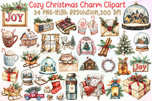 Cozy Christmas Charm Sublimation Cli, an Illustration by Sublimation Artist