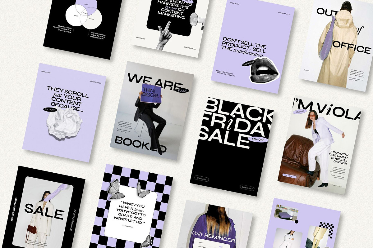 Purple Bold Instagram Template, a Social Media Template by Row Creative (Photo 3 of 10)