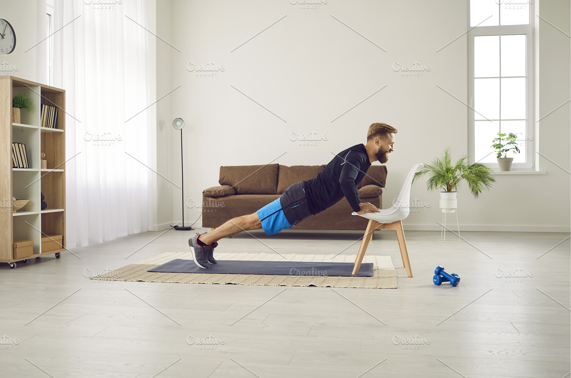 Athletic man is doing push up, a Sports & Recreation Photo by StudioRomantic