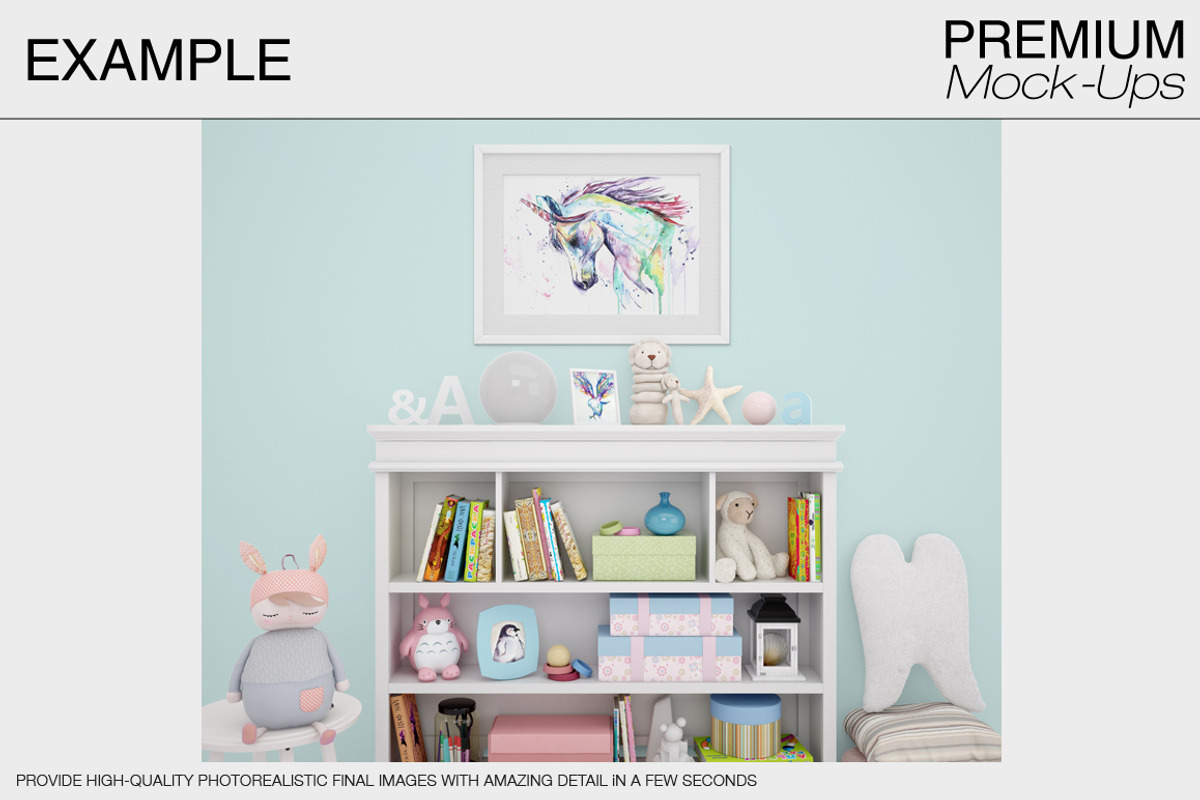 Nursery Wallpaper & Frames Mockups, a Product Mockup by mock-ups (Photo 16 of 23)