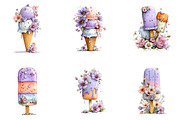 Whimsical Summer Ice Cream Clipart, an Illustration by CreationArt (Thumbnail 4 of 7)