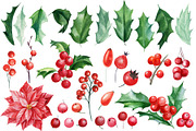 Christmas watercolor clipart, a Decorative Illustration by Hanna Hryharenka (Thumbnail 9 of 19)