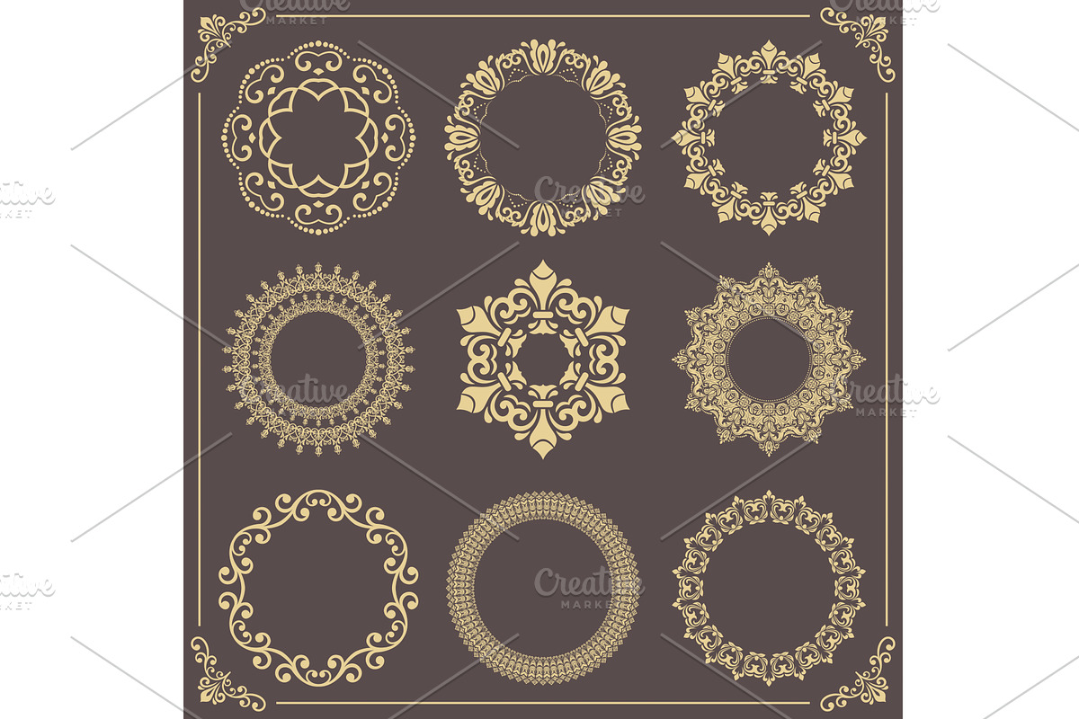 Vintage Big Set of Round Vector, a Decorative Illustration by FineArtStudio (Photo 1 of 3)