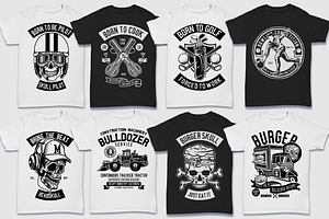 200 Vector Tshirt Designs B/W