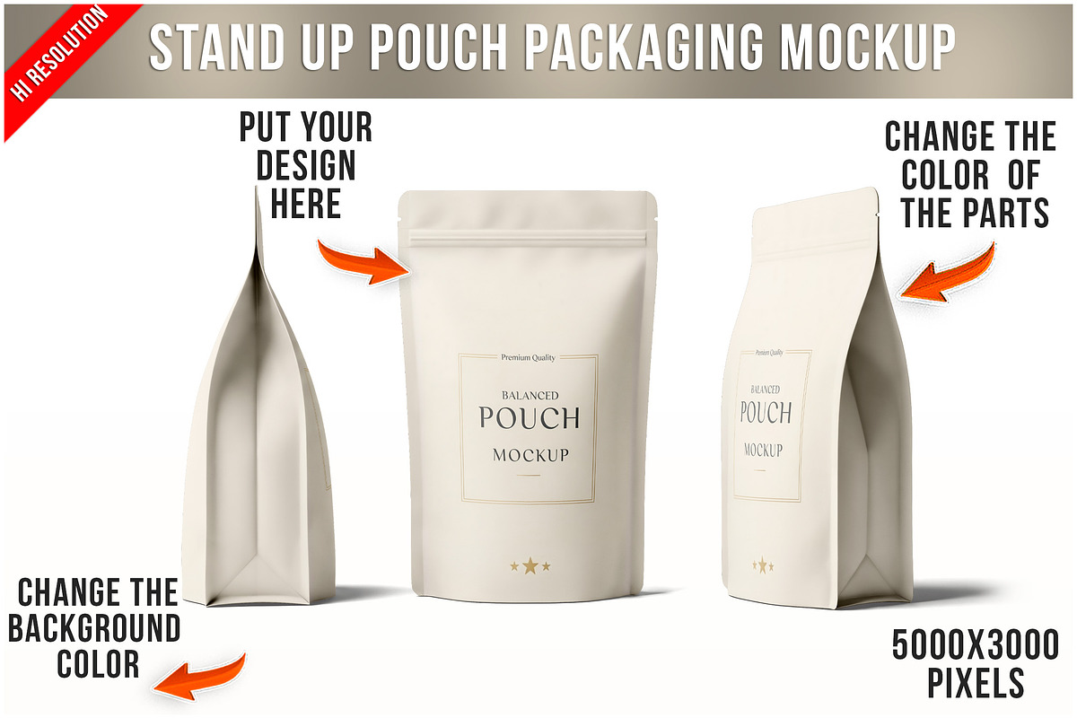 Stand up Pouch Packaging Mockup PSD, a Packaging Mockup by Bruno's Shop (Photo 1 of 4)