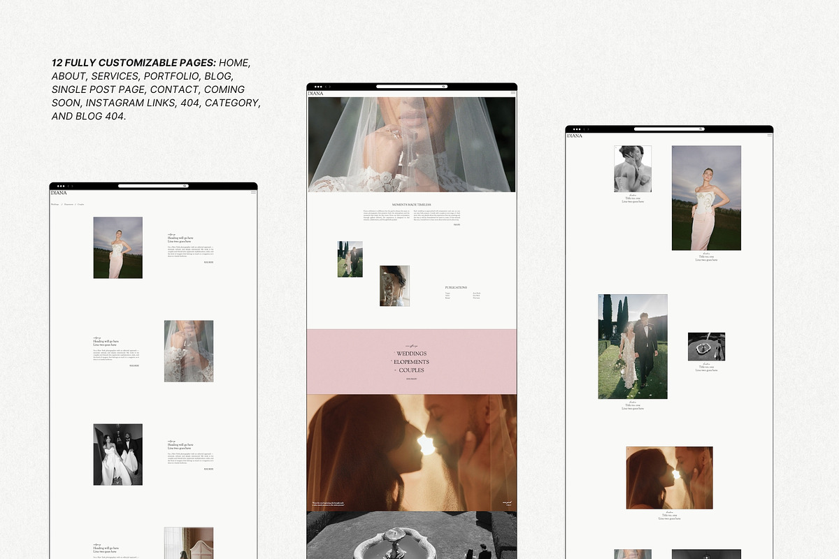 Soft & Romantic Showit Template, an App Template by Seventh Made (Photo 3 of 4)