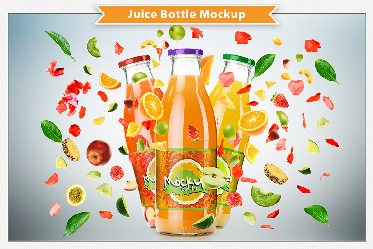 Juice Bottle Mockup, a Product Mockup by Plus Media (Photo 1 of 6)