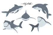 Baby shark clip-art, undersea world, an Object Graphic by KupalinaArt (Thumbnail 2 of 5)
