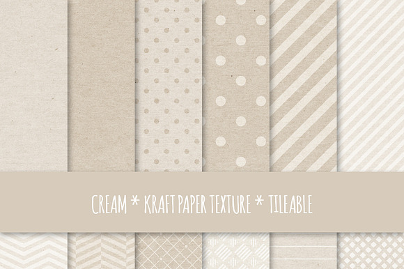 Cream Kraft Paper Seamless Patterns preview 3