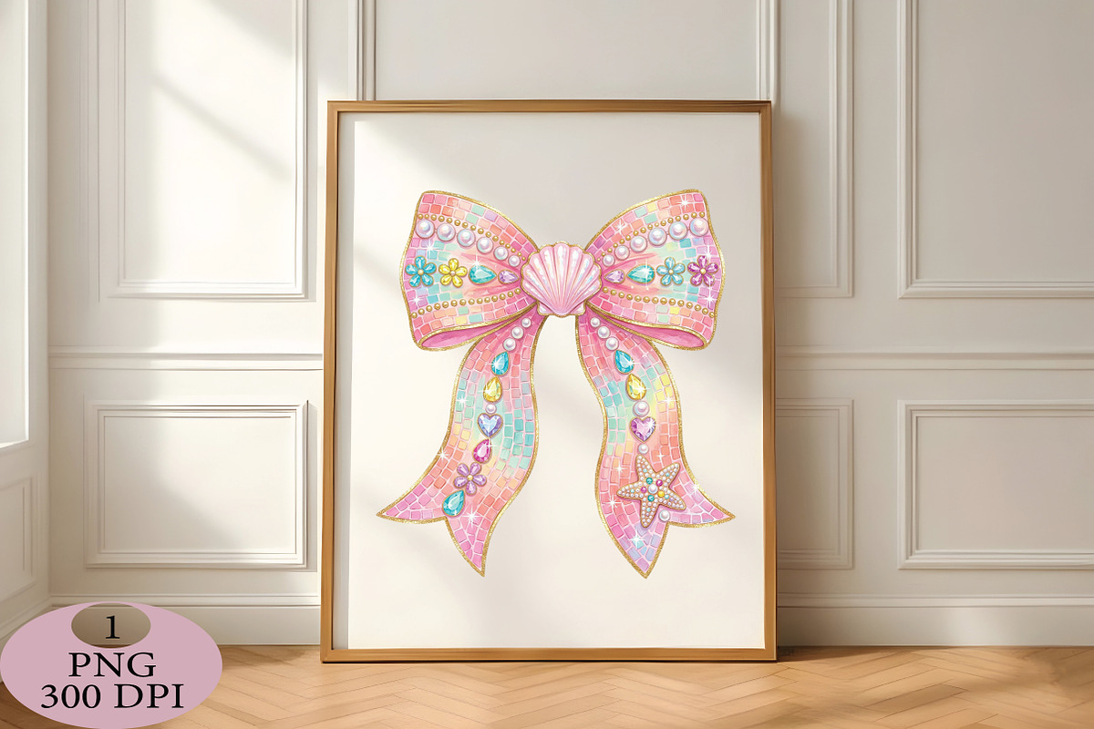 Summer Seashell Coquette Bow PNG, an Illustration by Daily.Designs (Photo 5 of 5)