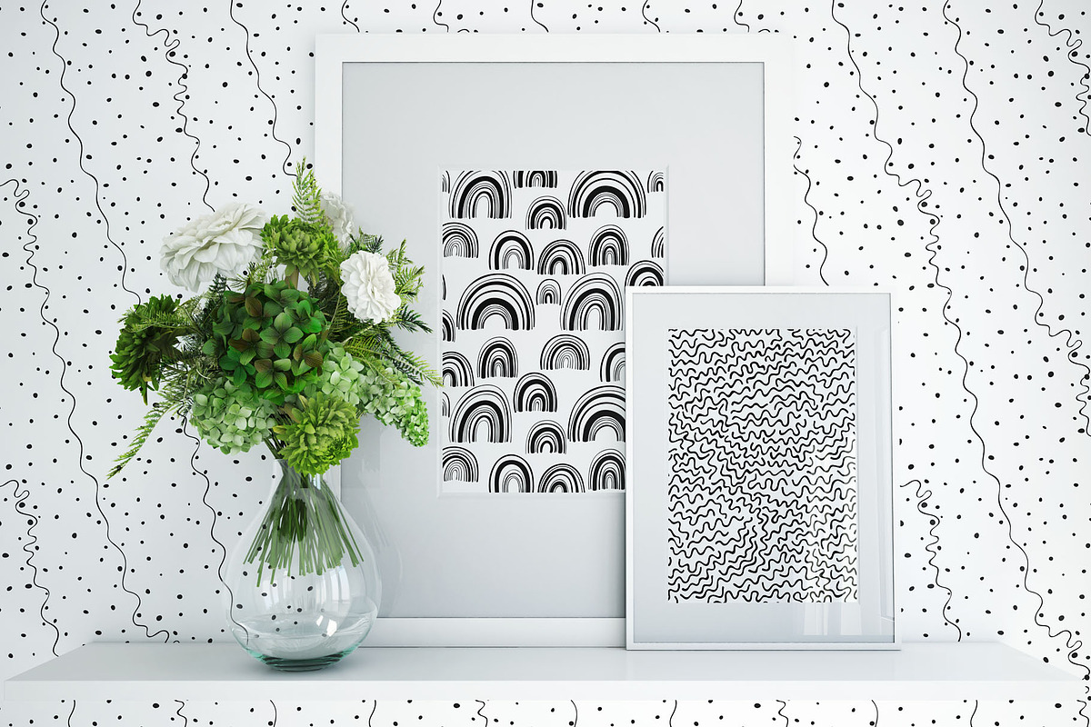 30 abstract black and white patterns, a Pattern Graphic by pineart (Photo 7 of 7)