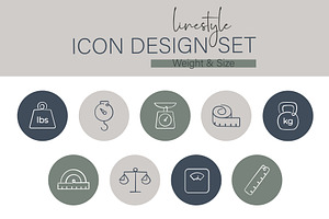 Icon Design Set Weight & Scales