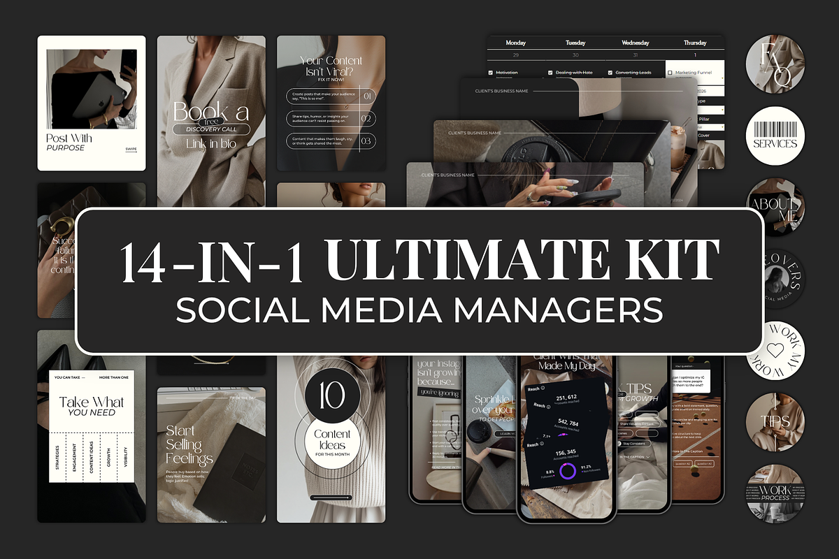 Ultimate Social Media Manager Bundle, a Marketing Template by Meraki Templates (Photo 1 of 12)
