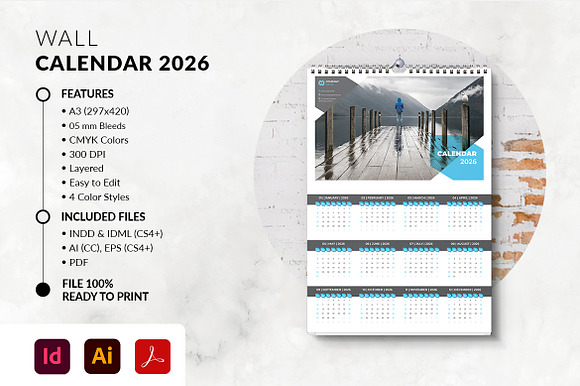 One Page Wall Calendar 2026 preview 6