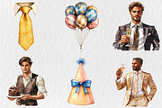 Gentleman Birthday clipart, a Decorative Illustration by Rose Art (Thumbnail 4 of 4)