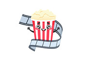 Popcorn Wrapped in a Filmstrip, a Food Illustration by PsychocheArt (Thumbnail 2 of 3)