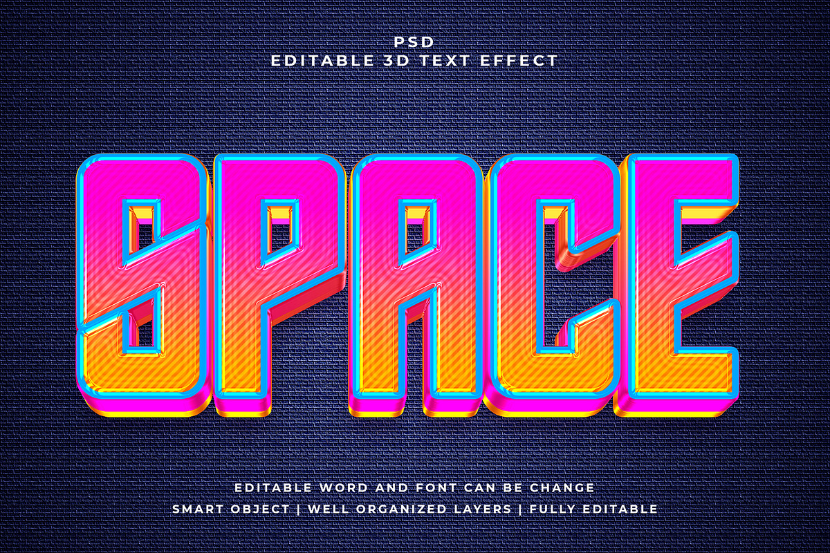 Space 3d Editable Text Effect Style, a Layer Style Add-On by designermdnazir