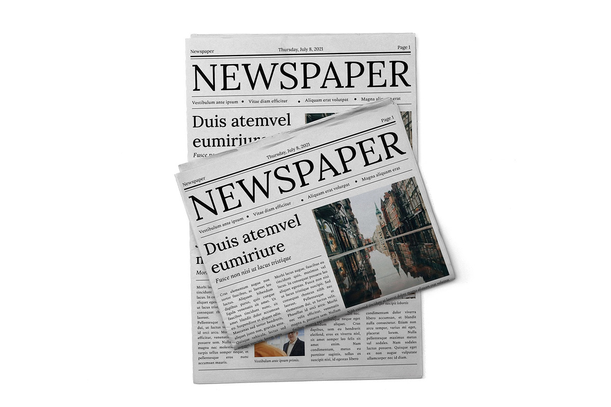 Newspaper Mockup, a Product Mockup by Mockupfit (Photo 3 of 9)