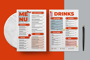 Food Menu Design Template, a Stationery Template by MightyDesign