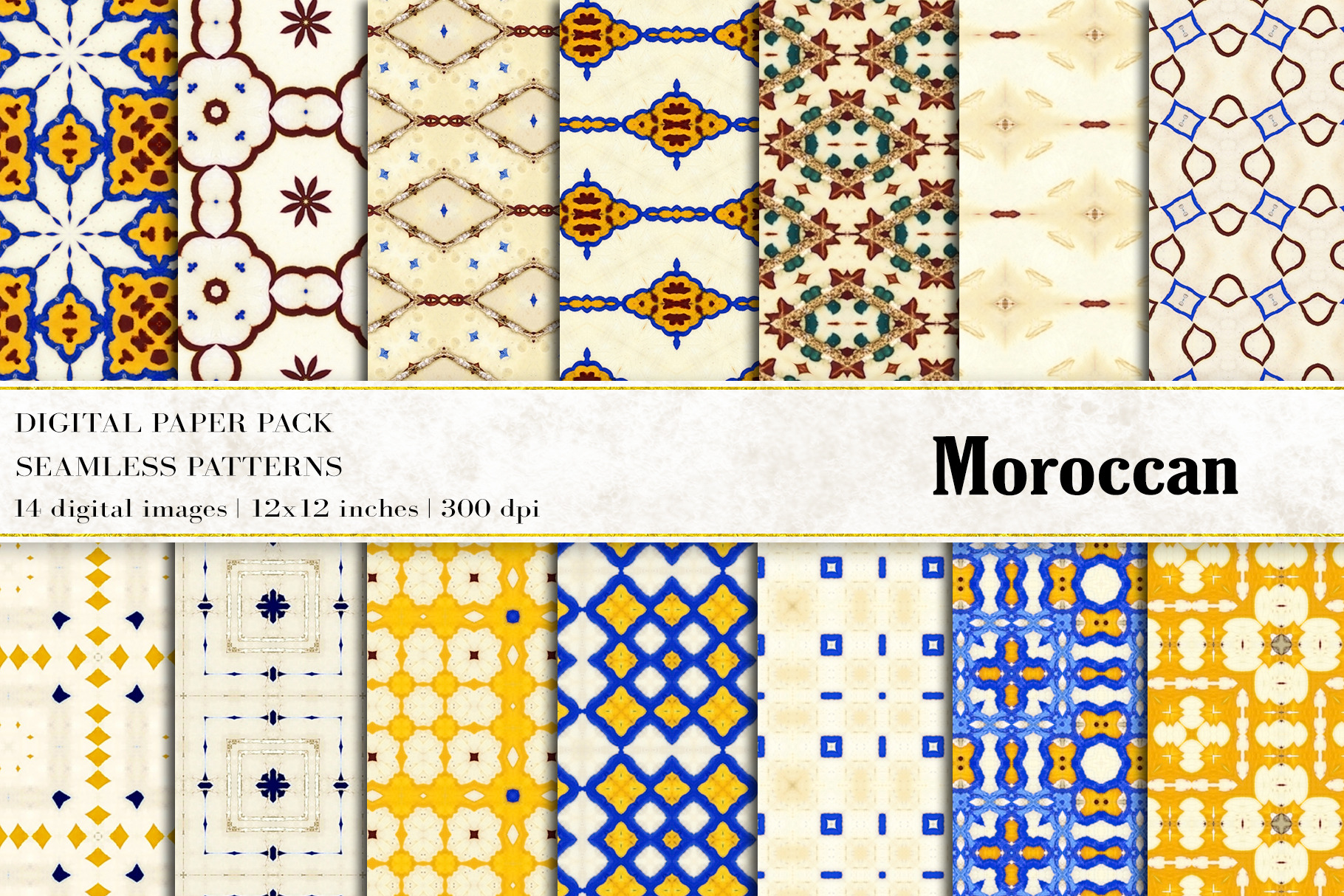 Moroccan Digital Papers, a Pattern Graphic by BonaDesigns
