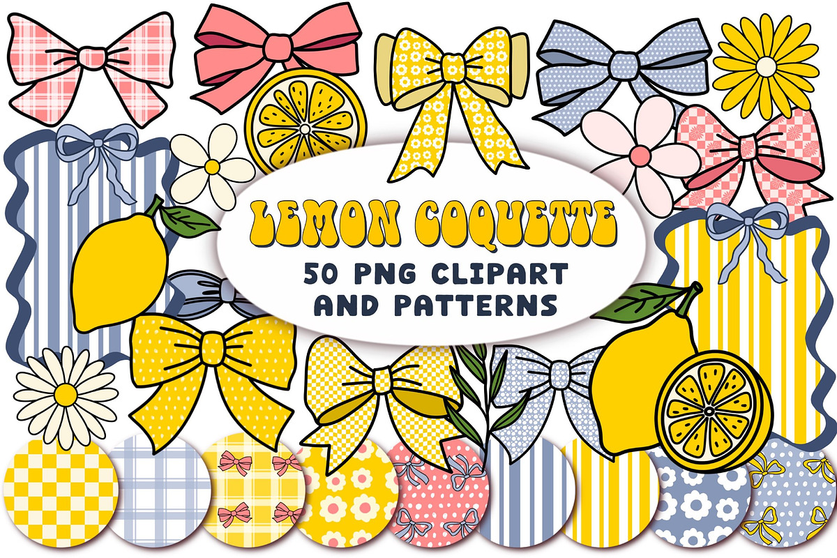 Lemon Coquette Clipart & Patterns, an Object Graphic by Brush Lab (Photo 1 of 4)