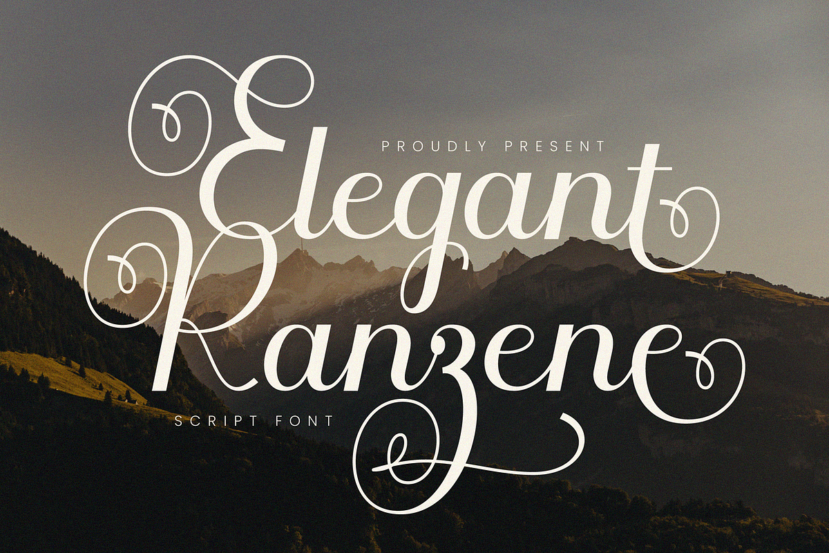 Ranzene - Elegant Script Font, a Script Font by Randi Irvan | Rvandtype (Photo 1 of 14)