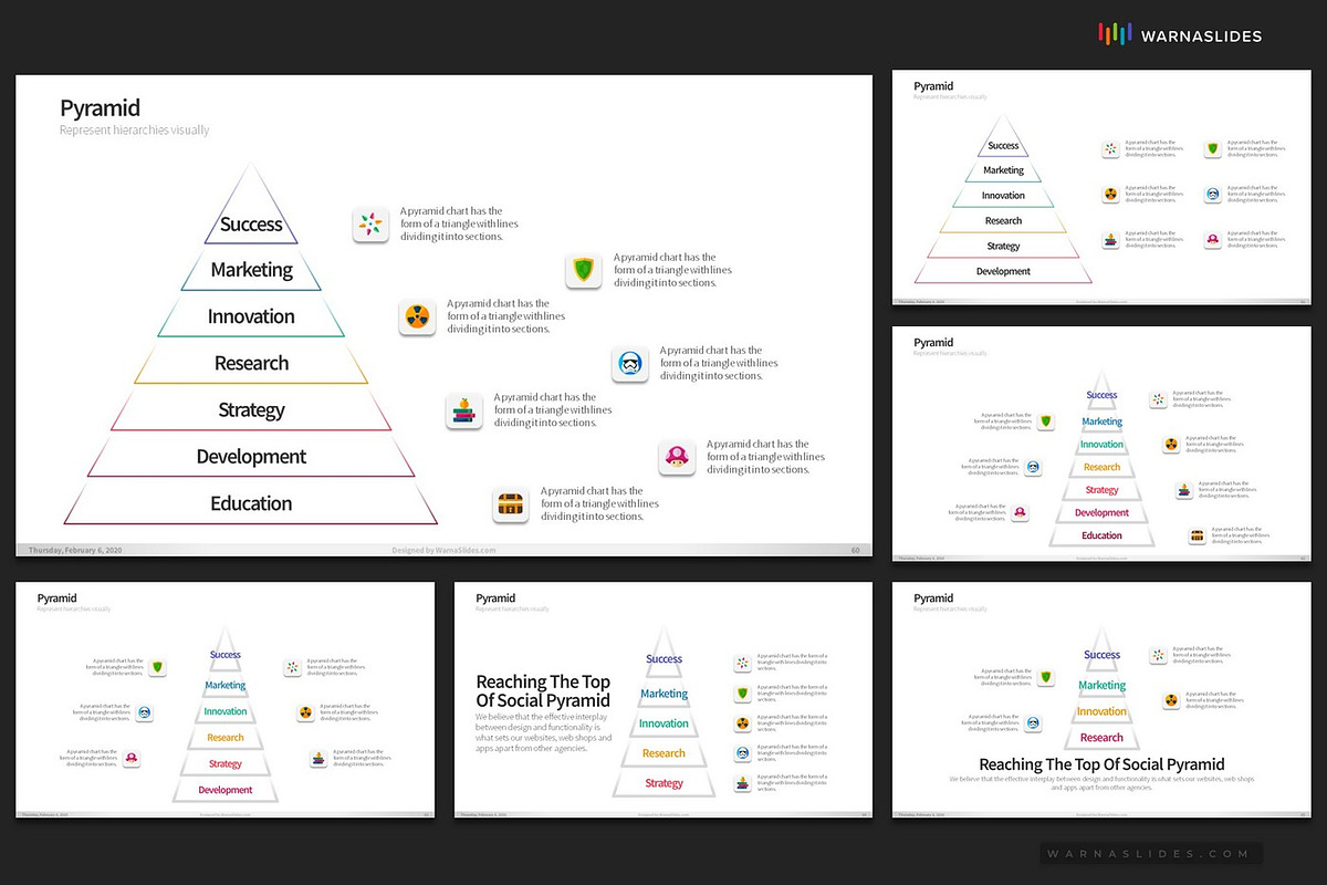 Pyramid Diagram PowerPoint Templates, a Presentation Template by Warna Works (Photo 13 of 23)