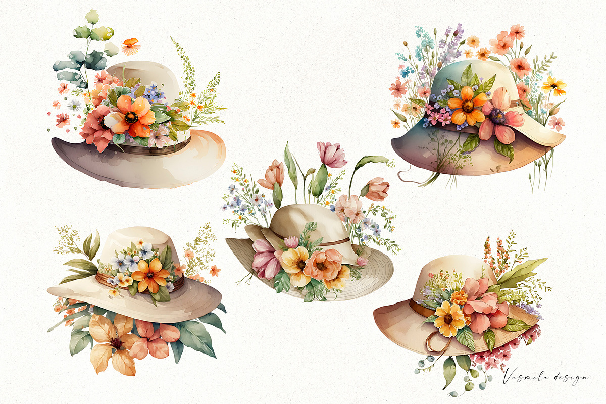 Romantic flower clipart bundle, a Decorative Illustration by Vasmila (Photo 14 of 21)