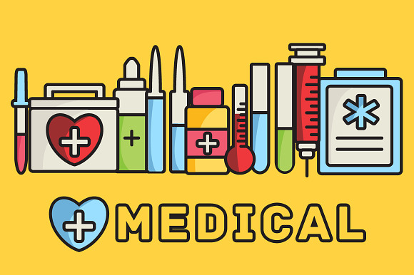 Medical Equipment Icons Background