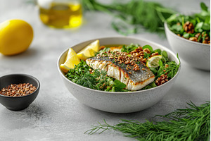 Grilled fish fillet with greens, a Food & Drink Photo by Rodica Ciorba